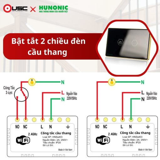công tắc cảm ứng wifi datic cầu thang